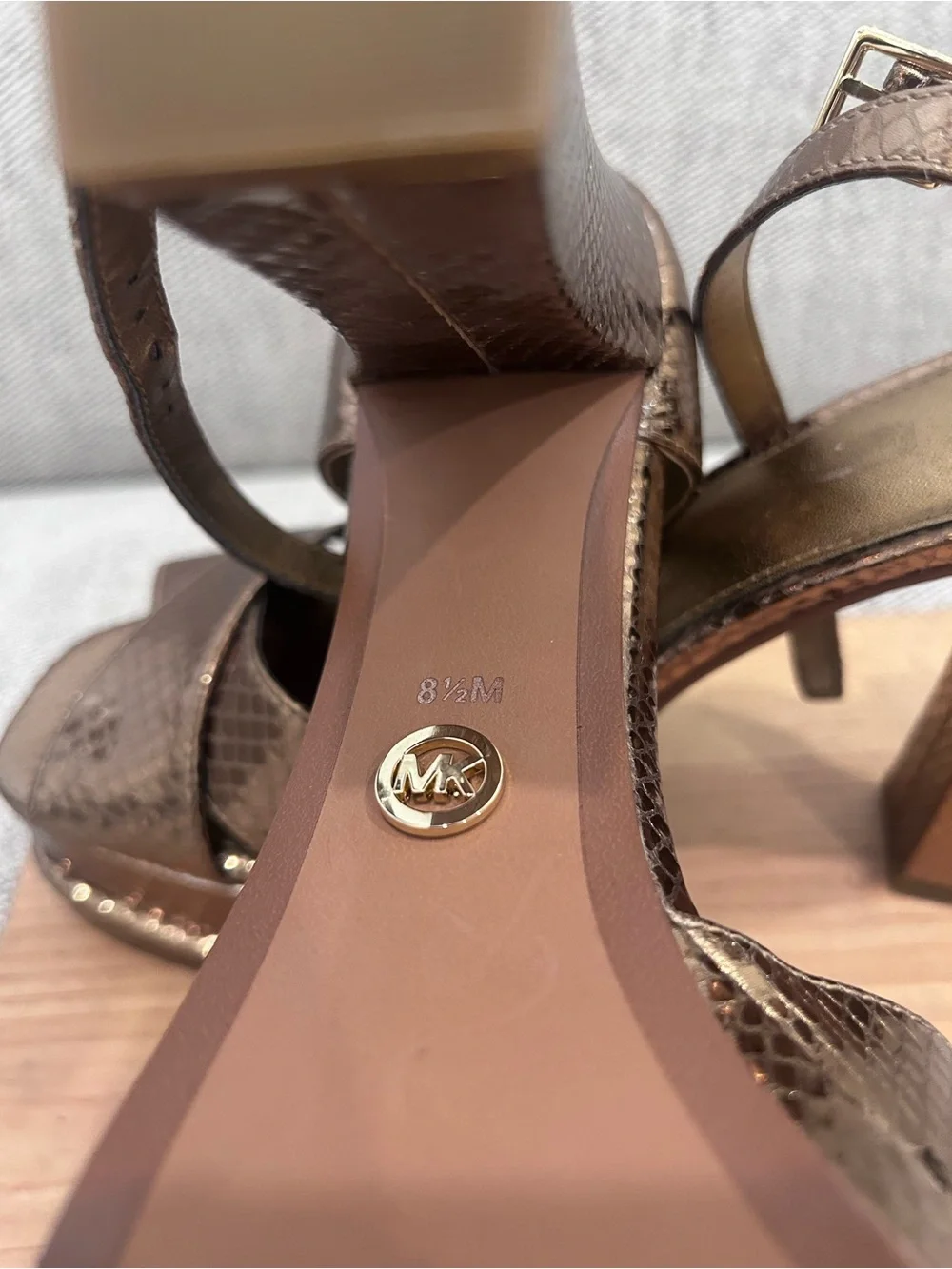 Michael Kors Metallic Brown Crisscross Platform Sandals